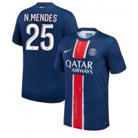 Camisa de Futebol Paris Saint-Germain Nuno Mendes #25 Equipamento Principal 2024-25 Manga Curta